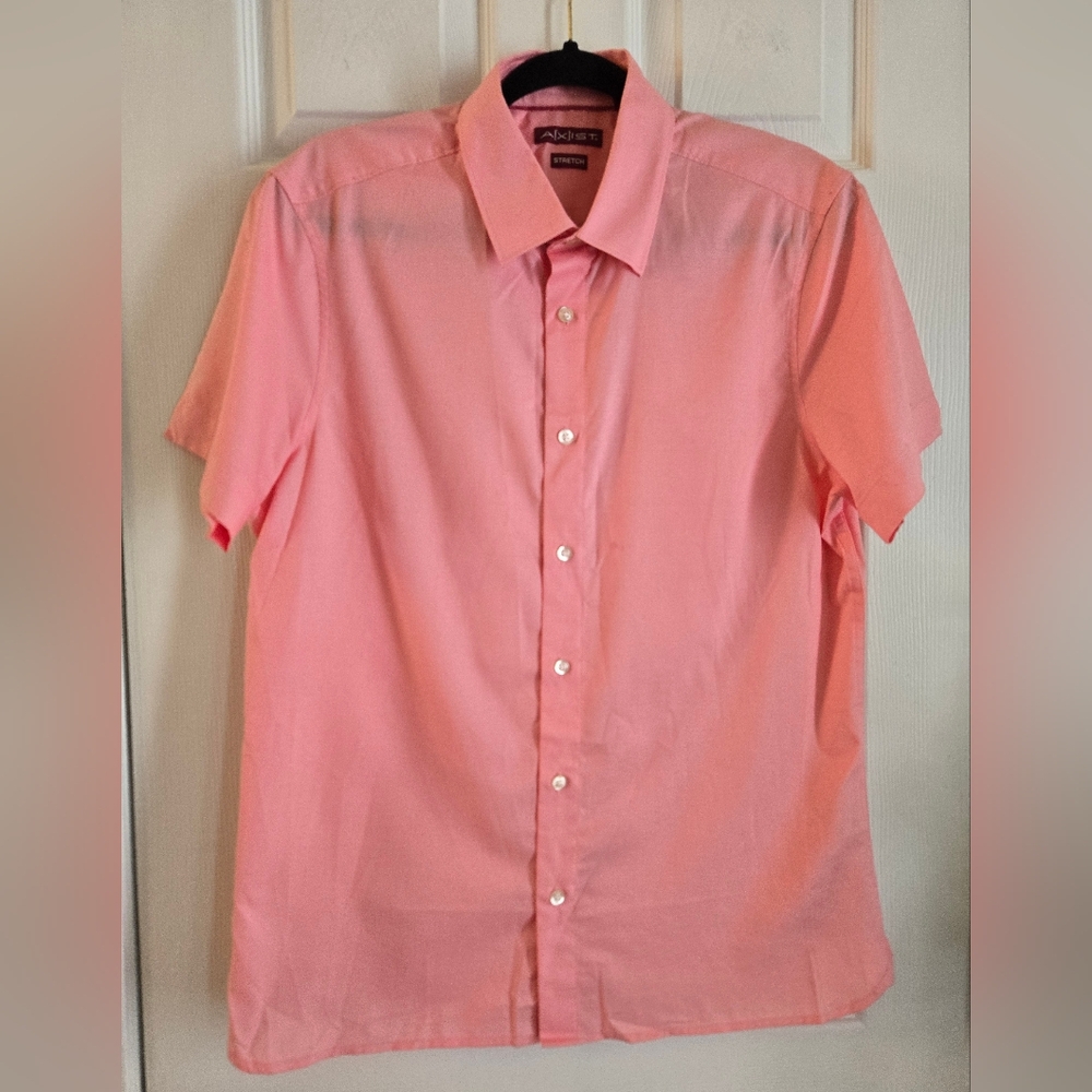 Axist Stretch Men's Short Sleeve Button Down Shirt Size Medium